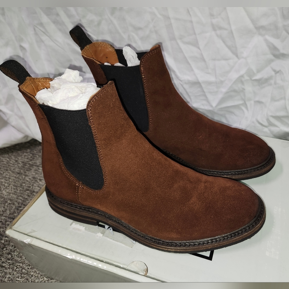 Frye Chocolate Suede William Chelsea Boots